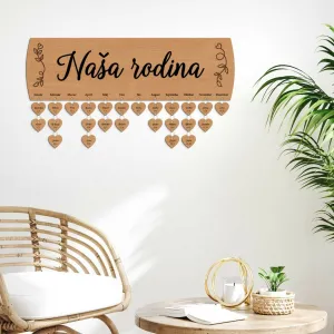 Drevený rodinný kalendár - Naša rodina