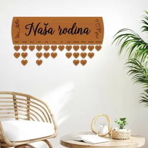 Drevený rodinný kalendár - Naša rodina