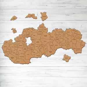 Drevené PUZZLE - Mapa okresov Slovenska