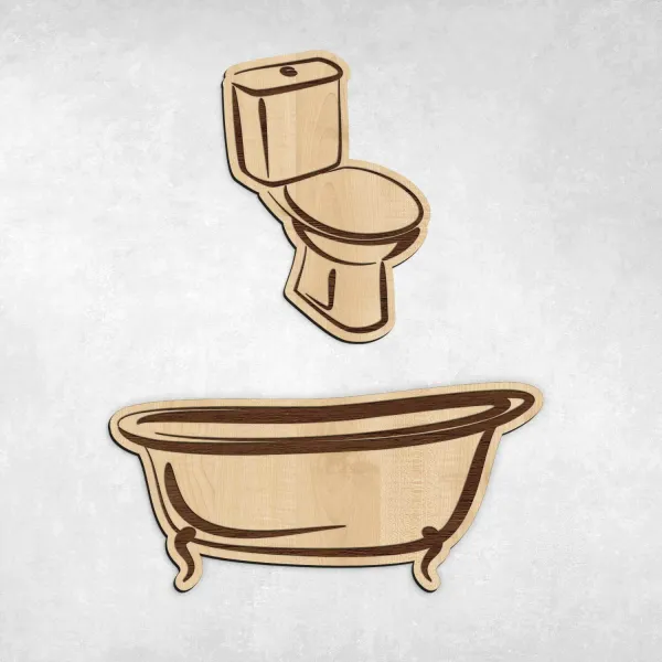 Drevené označenie dverí WC + Kúpeľňa