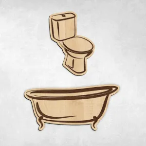 Drevené označenie dverí WC + Kúpeľňa