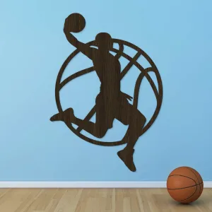 Darček pre basketbalistu - Drevená nálepka
