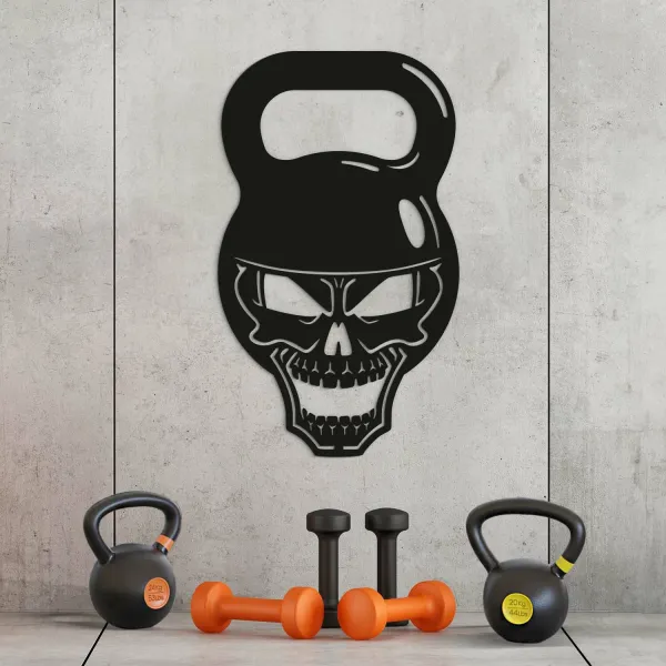 Darček pre kulturistu - Drevený obraz Kettlebell