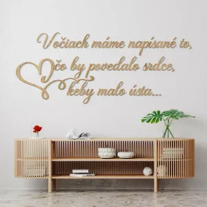 Drevený citát o láske na stenu - Srdce