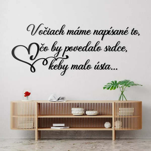 Drevený citát o láske na stenu - Srdce