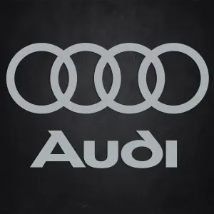 Drevené logo a nápis na stenu - Audi