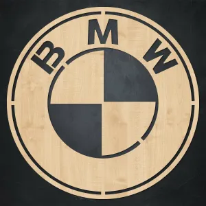 Drevené logo značky auta - BMW