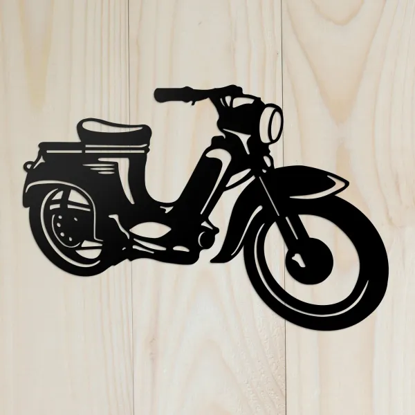 Drevený obraz v retro štýle - Jawa 555