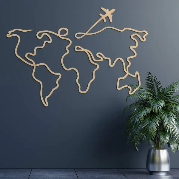 Minimalistická mapa sveta na stenu