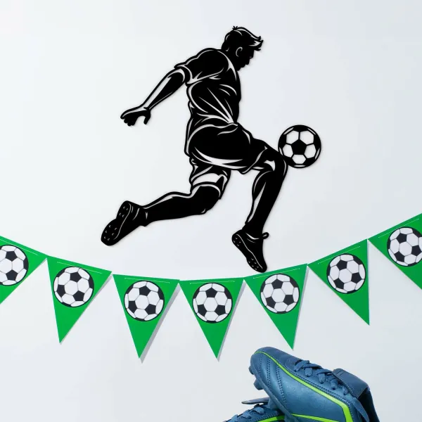 Drevený športový obraz na stenu - Futbalista