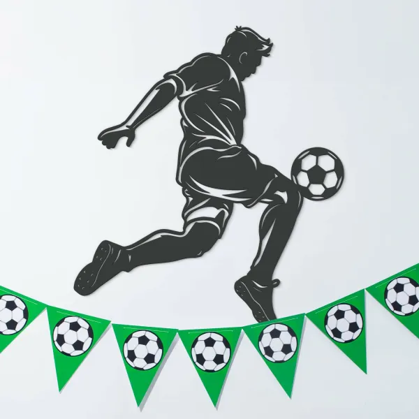 Drevený športový obraz na stenu - Futbalista