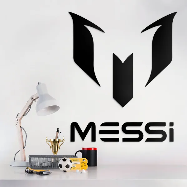 Drevené logo futbalistu - Messi