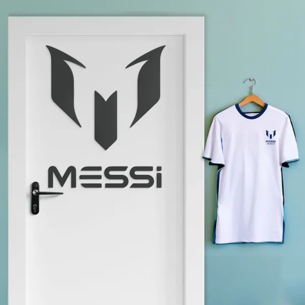 Drevené logo futbalistu - Messi