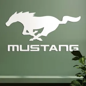 Drevený znak auta - Logo Mustang