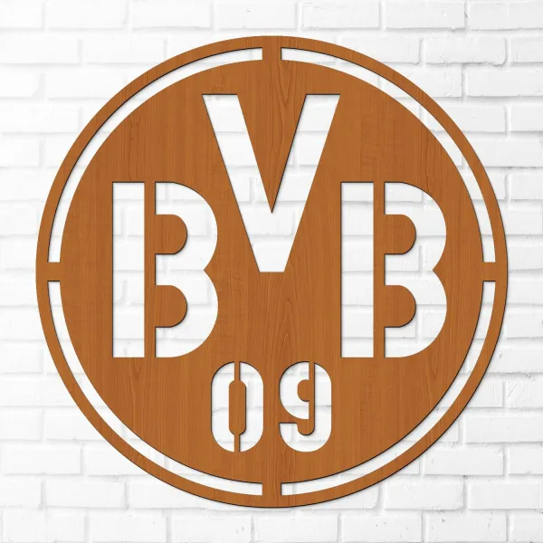 Drevené logo futbalového klubu - BVB