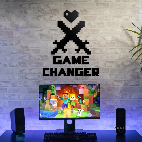 Drevený nápis - Game Changer - Minecraft