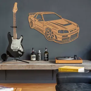 Drevený obraz auta - Nissan GT-R Skyline