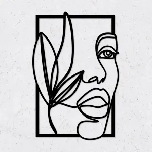 Drevený line art obraz - Múza