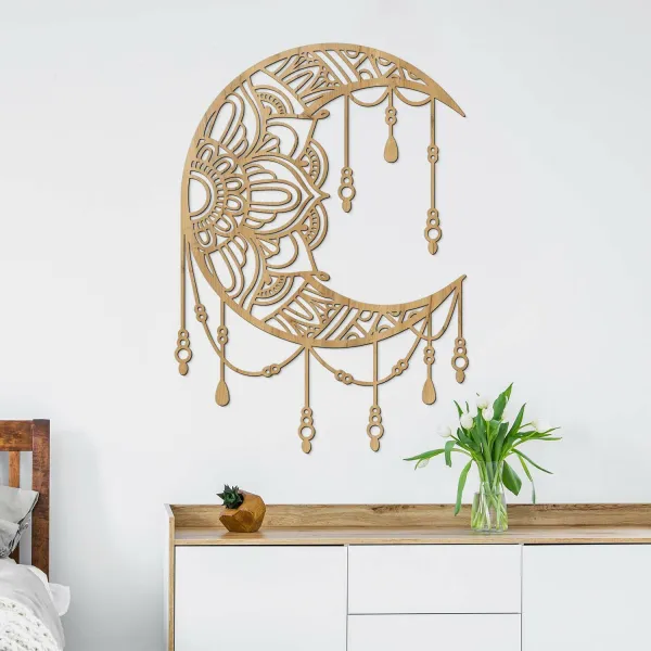 Veľký lapač snov na stenu - Mandala Moon