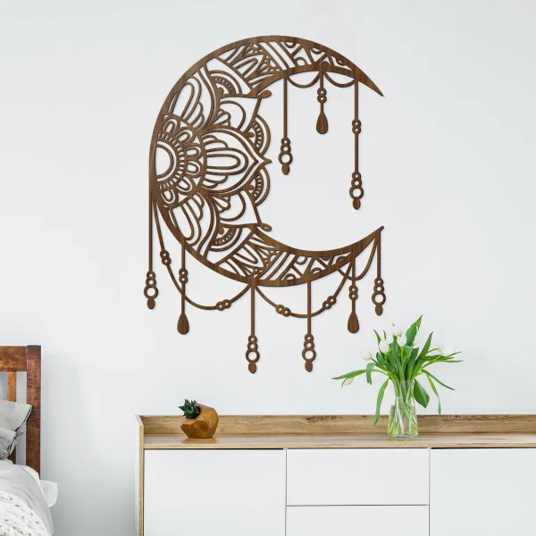 Veľký lapač snov na stenu - Mandala Moon