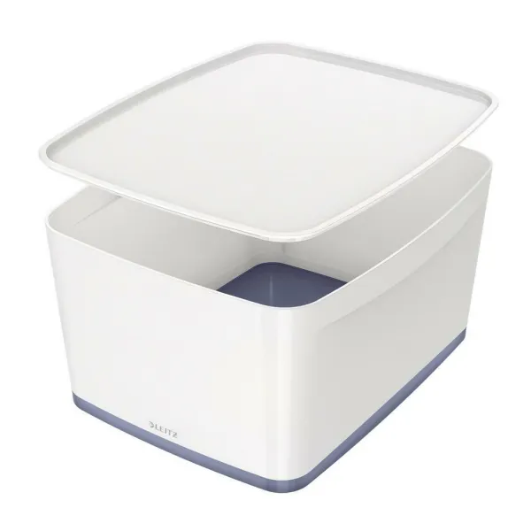 Leitz Úložný box s vekom MyBox, veľkosť L biela/sivá