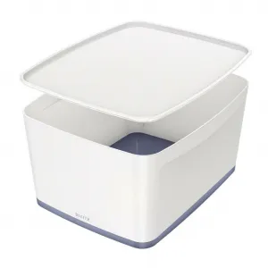 Leitz Úložný box s vekom MyBox, veľkosť L biela/sivá