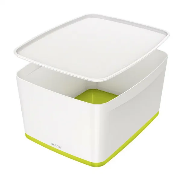 Leitz Úložný box s vekom MyBox, veľkosť L biela/zelená