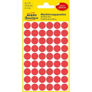 Avery Zweckform Etikety kruhové 12mm Avery červené