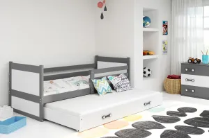 BMS Detská posteľ s prístelkou RICO 2 | sivá 90 x 200 cm Farba: Biela