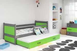 BMS Detská posteľ s prístelkou RICO 2 | sivá 90 x 200 cm Farba: Biela