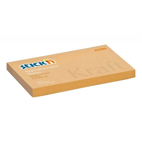 Stick`n by Hopax Samolepiaci bloček Kraft 76x127mm prírodná hnedý