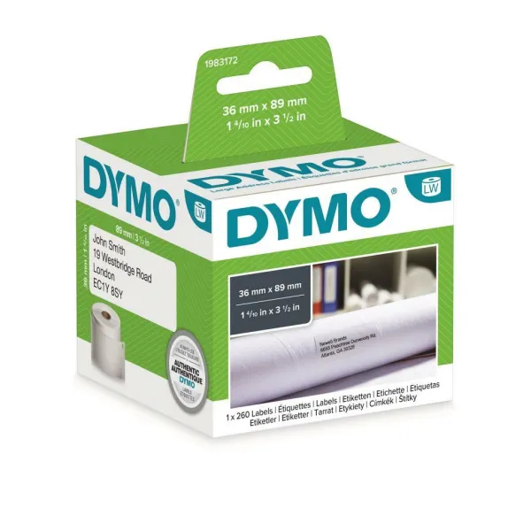 Dymo 1983172, 89mm x 36mm, biele veľké papierové štítky