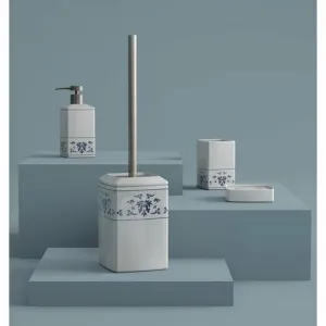 CIXI mydlenka na postavenie, porcelán, biela/modrá CX1189