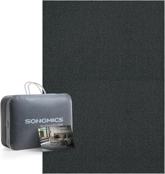 SONGMICS Protišmykový koberec DARVIN 120 x 170 cm tmavosivý