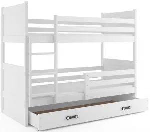 BMS Detská poschodová posteľ RICO | 80 x 160 cm FARBA KONŠTRUKCIE: Biela, DOPLNKOVÁ FARBA: Zelená