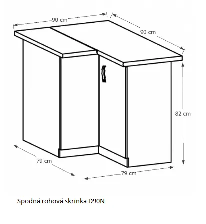 Tempo Kondela Kuchynská linka Provance Provance: Spodná skrinka D40S4 - 40x82x47 cm