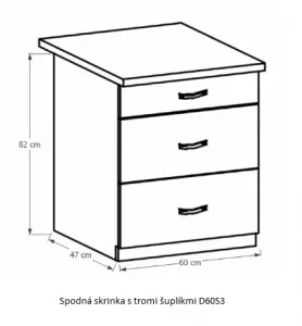 Tempo Kondela Kuchynská linka Provance Provance: Spodná skrinka D40S4 - 40x82x47 cm