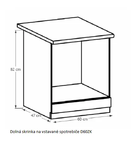 Tempo Kondela Kuchynská linka Provance Provance: Spodná skrinka D40S4 - 40x82x47 cm