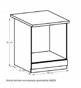 Tempo Kondela Kuchynská linka Provance Provance: Spodná skrinka D40S4 - 40x82x47 cm