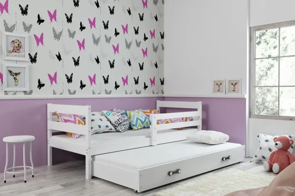 BMS Detská posteľ s prístelkou ERYK 2 FARBA: Grafit, ROZMER: 90 x 200 cm, DOPLNKOVÁ FARBA: Biela
