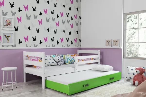 BMS Detská posteľ s prístelkou ERYK 2 FARBA: Grafit, ROZMER: 90 x 200 cm, DOPLNKOVÁ FARBA: Biela
