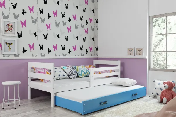 BMS Detská posteľ s prístelkou ERYK 2 FARBA: Grafit, ROZMER: 90 x 200 cm, DOPLNKOVÁ FARBA: Biela