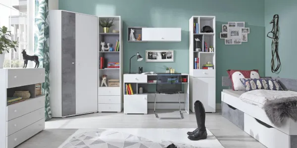 Meblar  Posteľ SIGMA SI16 | 120 x 200 cm Farba: biela/beton
