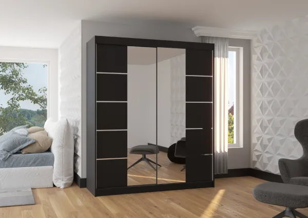 ArtAdrk Šatníková skriňa TRAVES | 180 cm Skriňa: Biela
