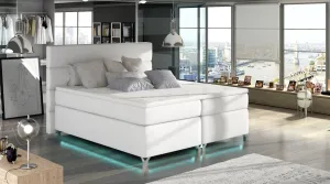 ArtElta Manželská posteľ AMADEO Boxspring s LED osvetlením | 140 x 200 cm Farba: BAO 19 - Orinoco 85 (modrá)