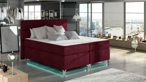 ArtElta Manželská posteľ AMADEO Boxspring s LED osvetlením | 140 x 200 cm Farba: BAO 19 - Orinoco 85 (modrá)