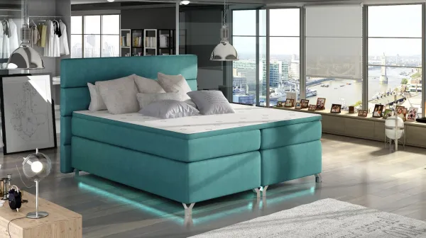 ArtElta Manželská posteľ AMADEO Boxspring s LED osvetlením | 180 x 200 cm Farba: BAO 01 - Berlin 01