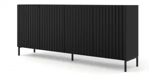 ArtBm Komoda WAVE 200 | 4D Prevedenie: Biela mat / čierne nohy