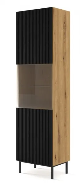 ARTBm Vitrína RAVENNA B 1DS 60 | dub artisan / čierna matná Prevedenie: Dub artisan / čierny mat  / čierne nohy