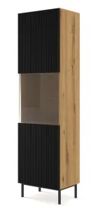 ARTBm Vitrína RAVENNA B 1DS 60 | dub artisan / čierna matná Prevedenie: Dub artisan / čierny mat  / čierne nohy